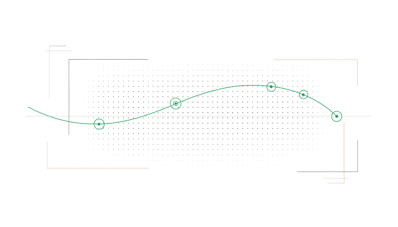 Abstract illustration of scattered dots with a few highlighted as active signals