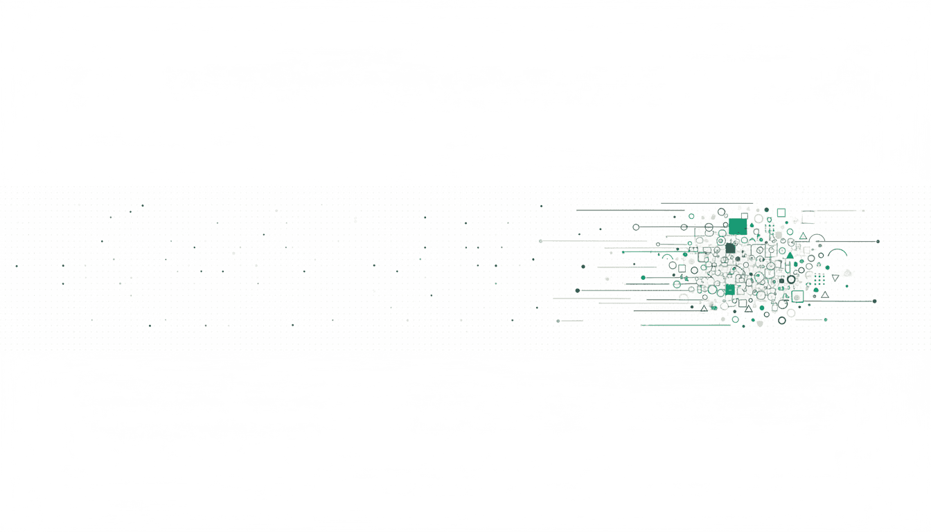 Abstract illustration of many faint dots converging into a bright cluster around a single topic